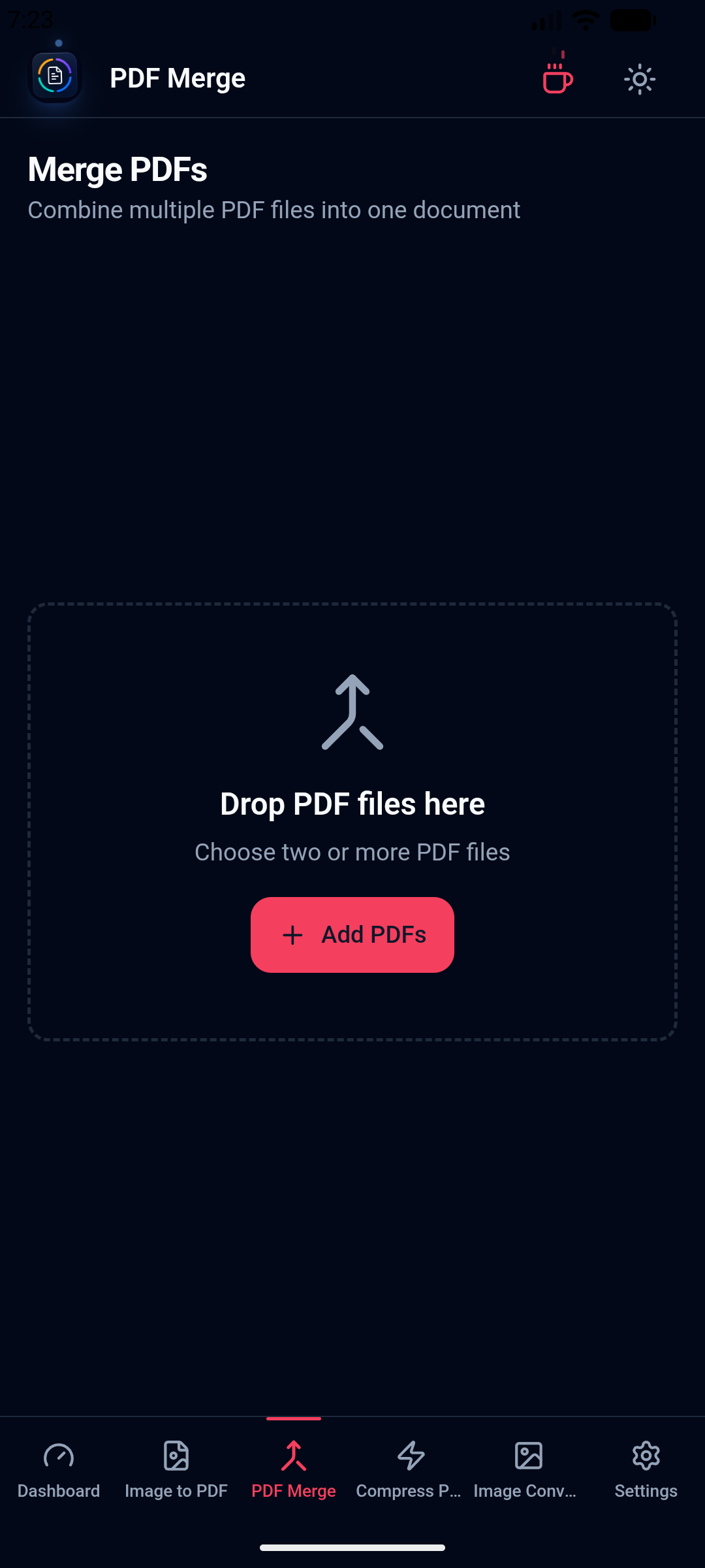 Orenvo PDF merge view on Android